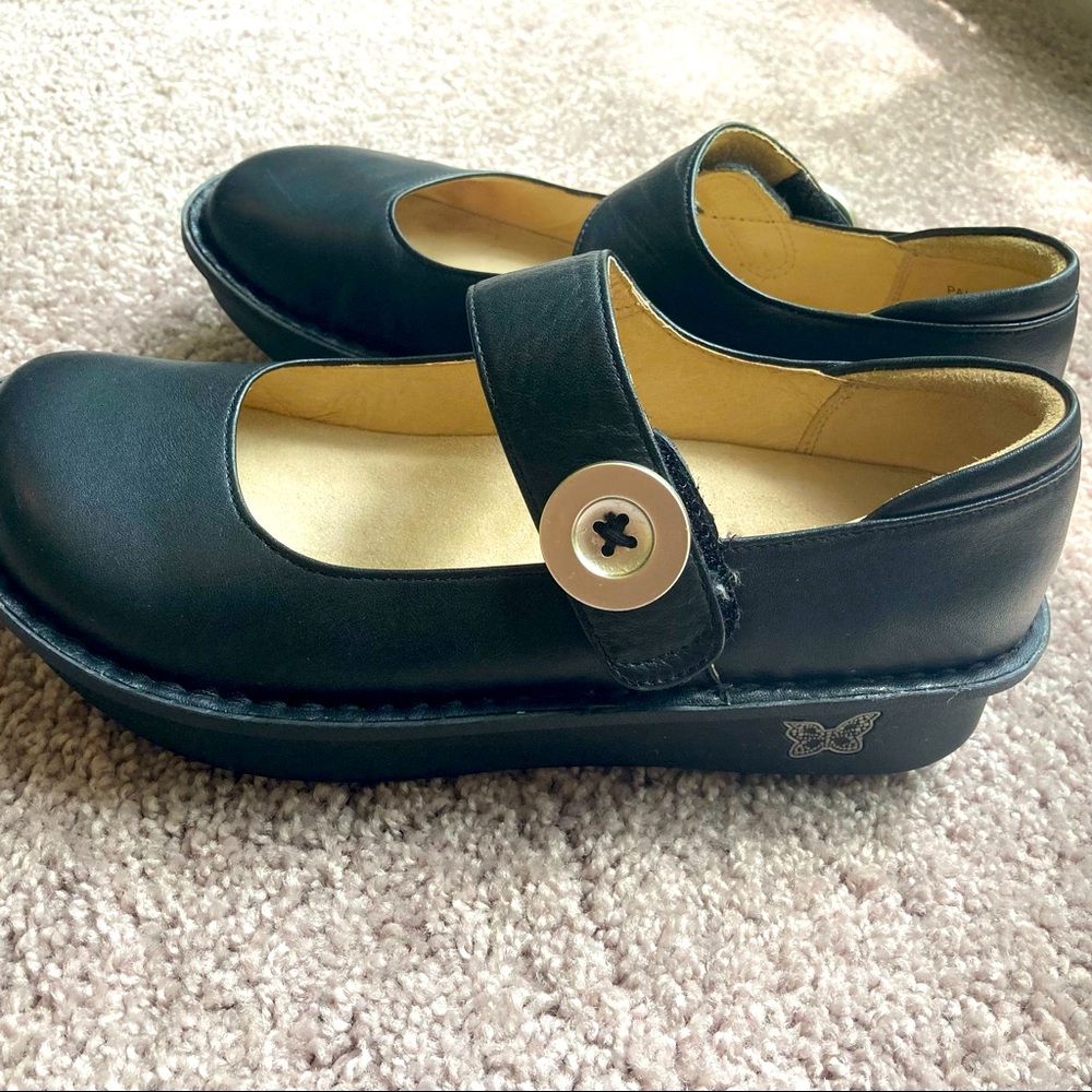 Algeria Paloma Black Napa Mary Janes Size 37